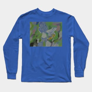 A bee on a blue flower Long Sleeve T-Shirt